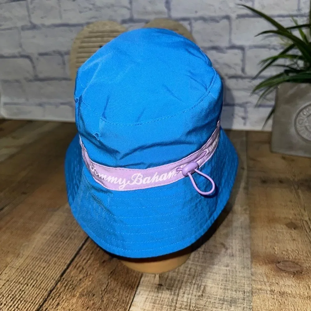 Tommy Bahama Seahorse Reversible Swim Summer Bucket Hat Girls Adjustable 2T-4T